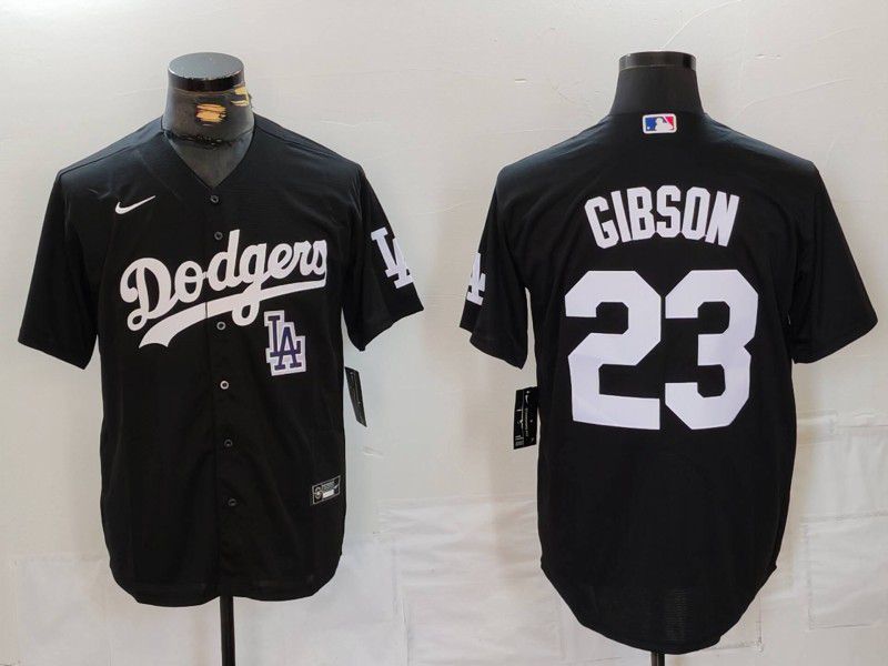 Men Los Angeles Dodgers #23 Gibson Black Nike Game 2024 MLB Jersey style 5->los angeles dodgers->MLB Jersey